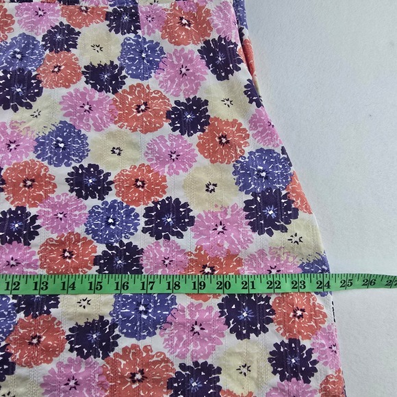 Boden Floral Print Dress Pink Purple‎ Blue Short Sleeve Cotton Blend Size 14 - Picture 8 of 9